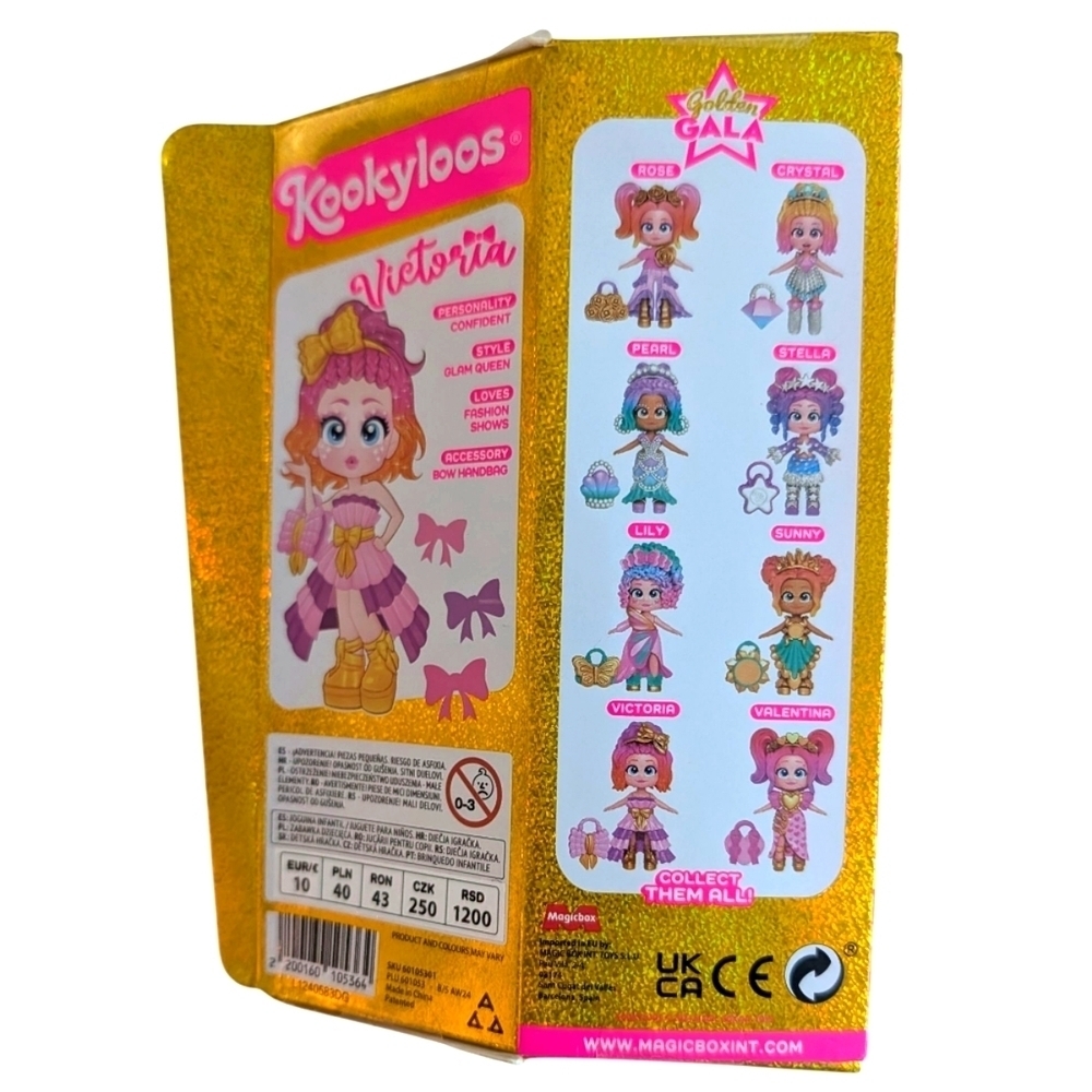 NWT KOOKYLOOS Golden Gala Doll Pink and Gold With 3 Faces Age 3+ - Picture 2 of 4